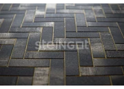 Тротуарная плитка Паркет Графитовый камень (Stein Black) 60 мм, Steingot