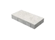 Тротуарная плитка Прямоугольник 4П6ф 400*200*60 Черно-белый гранит (отмыв), Нобетек